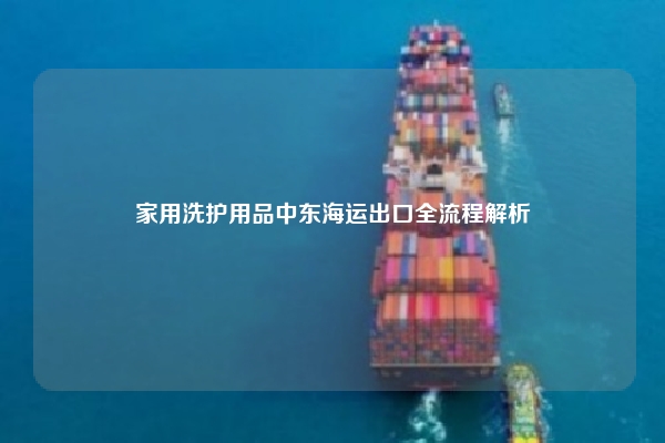 家用洗护用品中东海运出口全流程解析