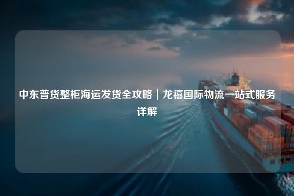 中东普货整柜海运发货全攻略｜龙禧国际物流一站式服务详解
