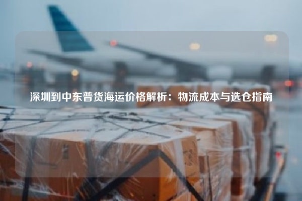 深圳到中东普货海运价格解析：物流成本与选仓指南